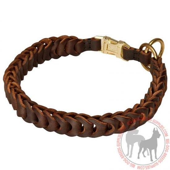 braided leather collar