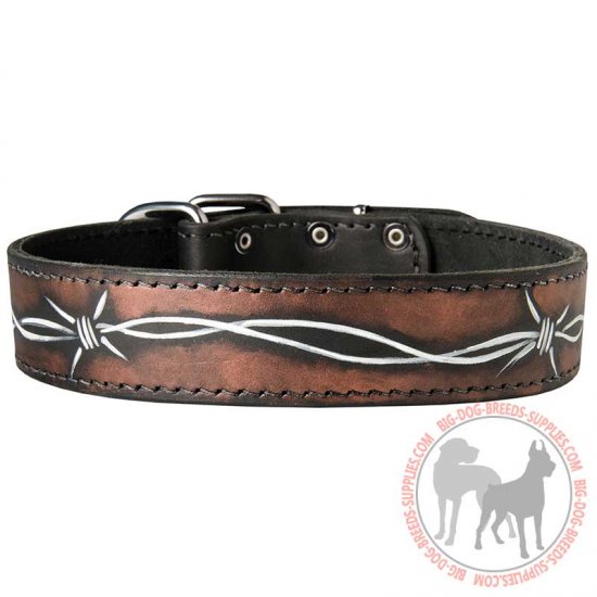 designer leather dog collars