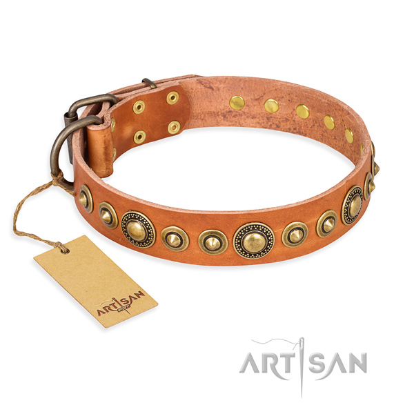 Flexible leather collar handmade for your doggie