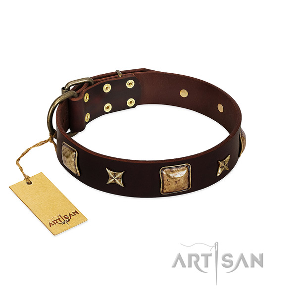 Inimitable full grain genuine leather collar for your dog