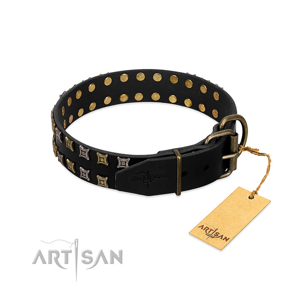 Strong leather dog collar crafted for your dog