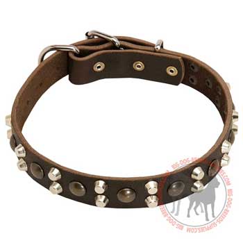 Dog leather collar durable material