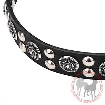 Leather Dog Collar with Special Design