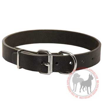 Leather buckle dog collar easy adjustable
