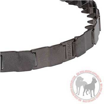 Steel Neck Tech Dog Collar with Stainless Prongs