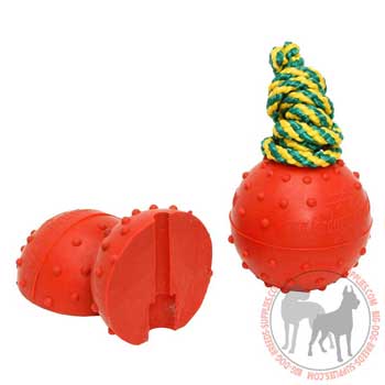 Dog rubber toy ribbed surface