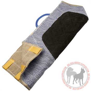 Extra strong dog bite sleeve cover with outside handle 