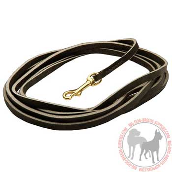 Dog leather leash rust proof snap hook