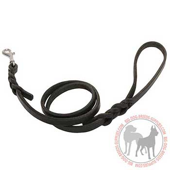 Leather Dog Leash with Rust Resistant Snap Hook