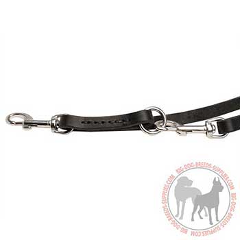 Leather Dog Leash with Floating Rings