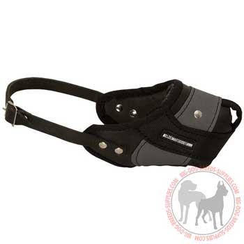 Nylon leather dog muzzle easy adjustable